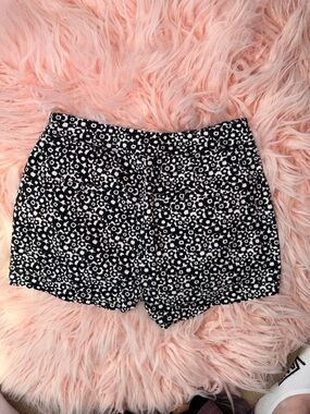 bebe Black and White Floral High Waist Shorts